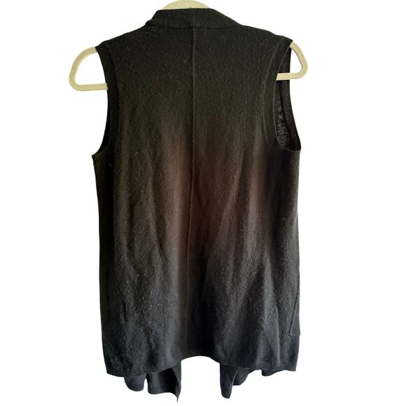 The Kooples Sport Black Merino Wool Cashmere Open Front Vest XXS XS - Picture 5 of 5